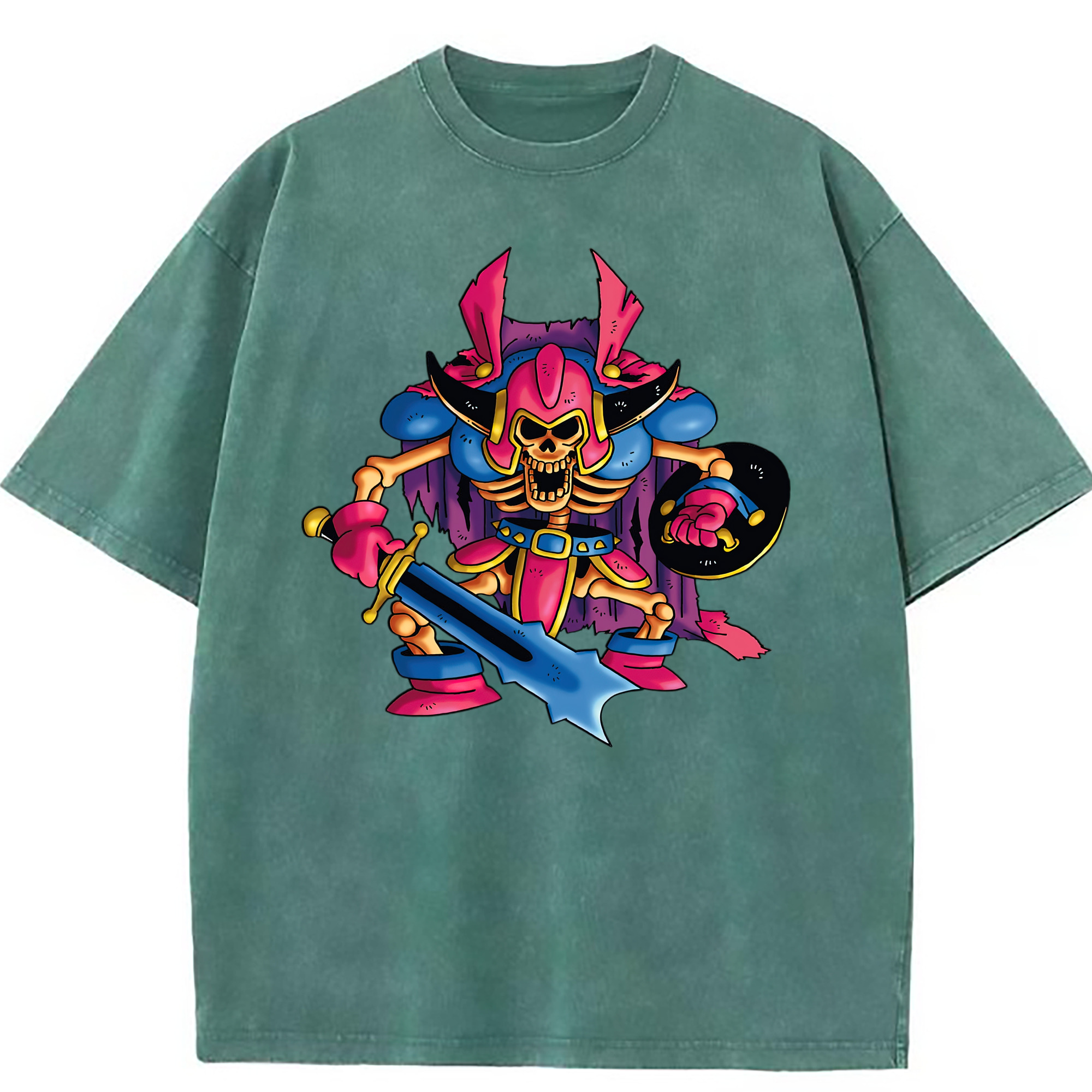 （画像用） ドラゴンクエスト Doragon Kuesuto Dragon Quest 綿100% ヴィンテージ風 半袖Tシャツ（フロントプリント）
